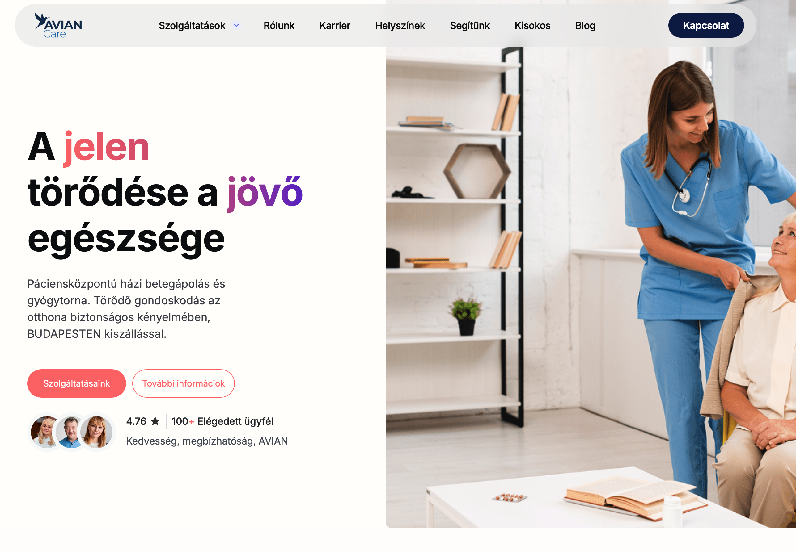 AVIAN Care hjemmeside - ungarsk sundheds- og wellnessmærke